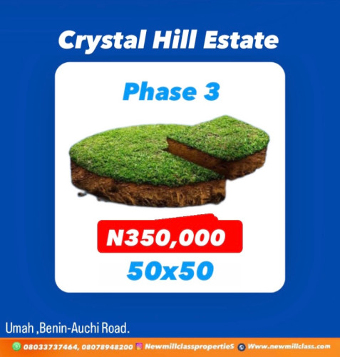 50x50 PLOT. PHASE 3 Crystal Hill Estate