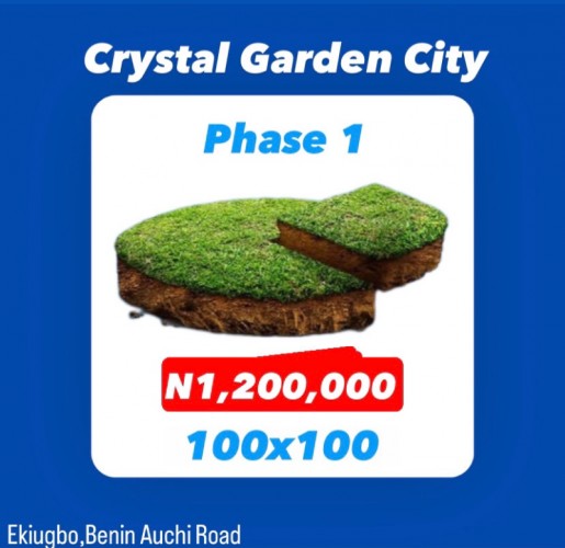 100x100 PLOT. Phase 1 Crystal Garden City Estate.