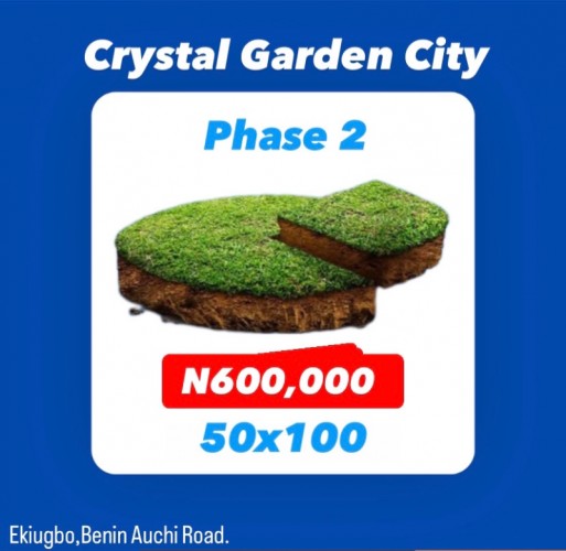 50x100 PLOT. Phase 2 Crystal Garden City Estate.