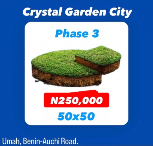 50x50 PLOT. Phase 3 Crystal Garden City Estate.
