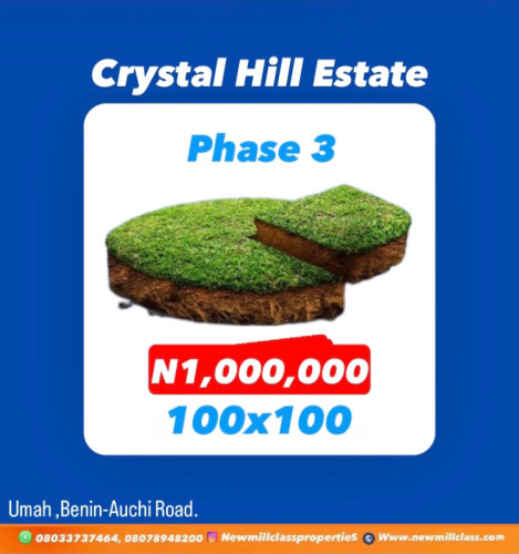 100x100 PLOT. PHASE 3 Crystal Hill Estate